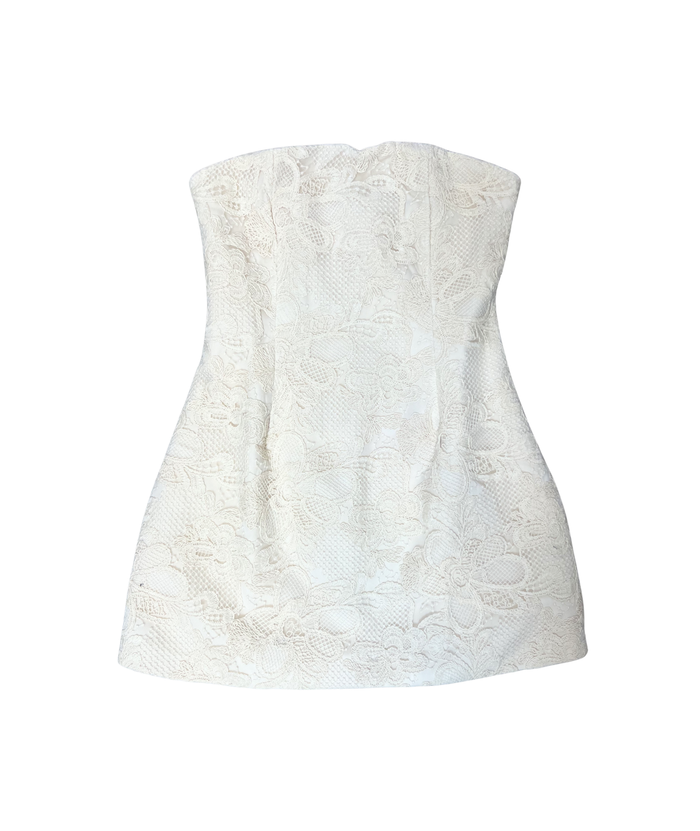 8apart Women Hepburn Strapless Lace Mini Dress Distressed/seasonal womens 8apart