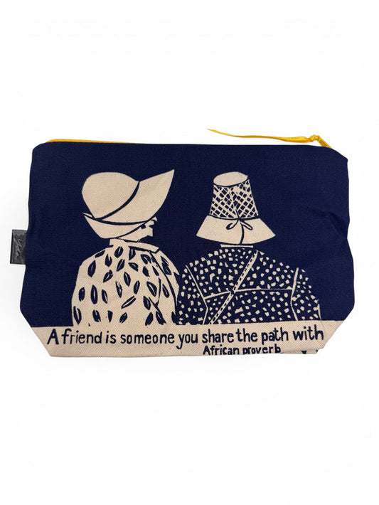 "A Friend Is Someone You Share The Path With" African Proverb Cosmetic Bag
