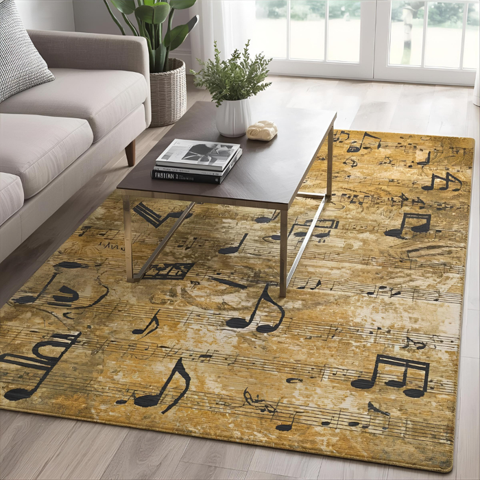 Abstract Music Notes Area Rug
