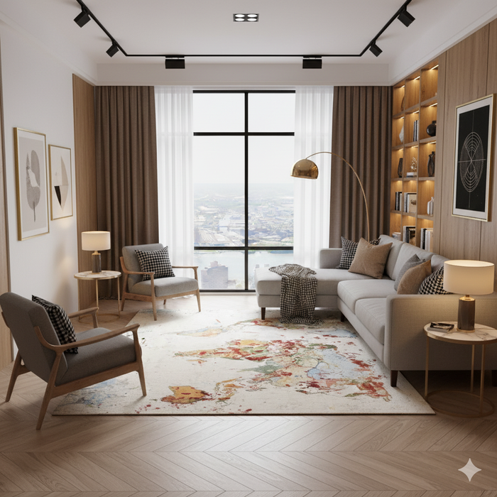 Artistic World Splatter Area Rug