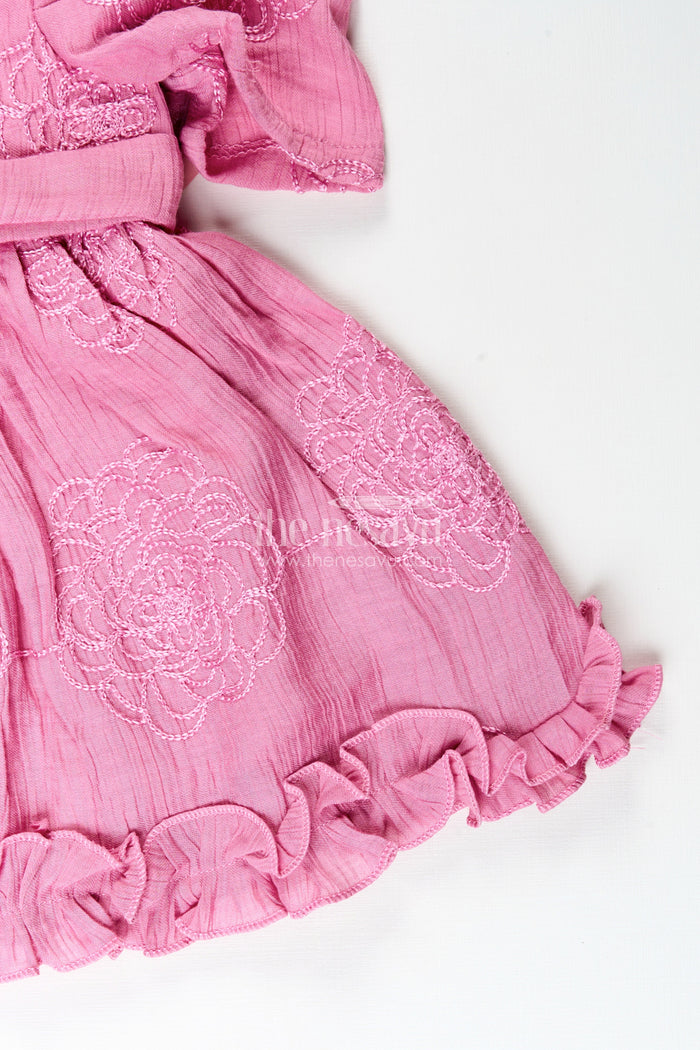 The Nesavu Baby Cotton Frocks Baby girl cotton frock with embroidery for birthday and festive wear Nesavu Nesavu baby girl cotton frock embroidery birthday parties festive occasions