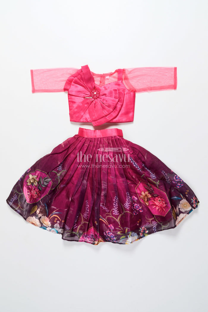 The Nesavu Girls Lehenga Choli Baby Girl Lehenga Choli for Birthday Parties and Family Weddings Nesavu Nesavu baby girl lehenga choli silk blend festive print birthdays weddings