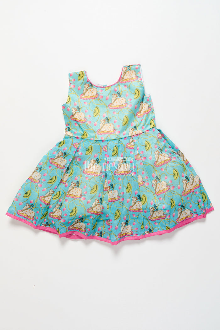 The Nesavu Silk Frock Baby Girl Silk Frock with Jacket for Festive Gatherings Nesavu Nesavu baby girl silk frock embroidered jacket digital print festive gatherings