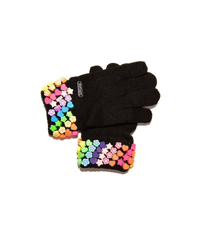 Bari Lynn Cutie Charm Winter Gloves Distressed/seasonal accessories Bari Lynn Black One Size Fits Most (Y/7-Y/14)
