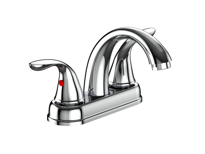 Bathroom Faucet , Double-Handle , Polished Chrome