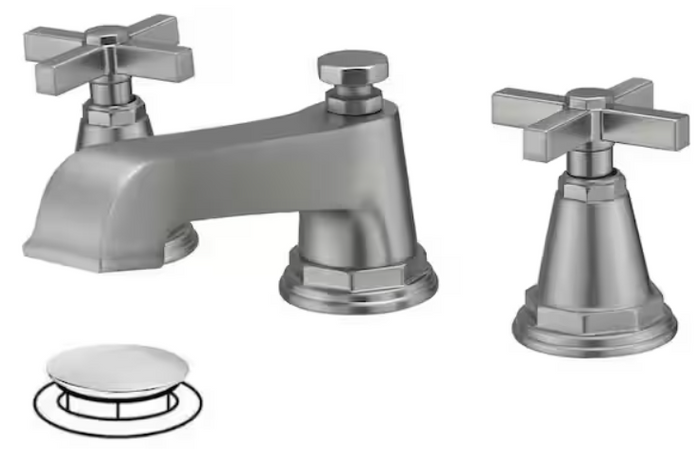 Bathroom Faucet , Widespread , Double-Handle Brushed Nickel