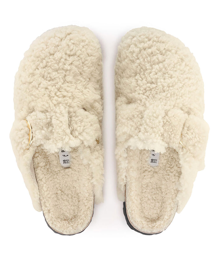 Birkenstock Boston Teddy Eggshell - Narrow Fit Distressed/seasonal accessories Birkenstock