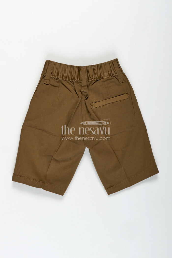 The Nesavu Boys Shorts Boys Cotton Blend Tropical Shorts with Relaxed Fit and Smart Waistband for All Day Comfort Nesavu Nesavu Boys Cotton Blend Tropical Shorts Elastic Waist Casual Fit Everyday Wear