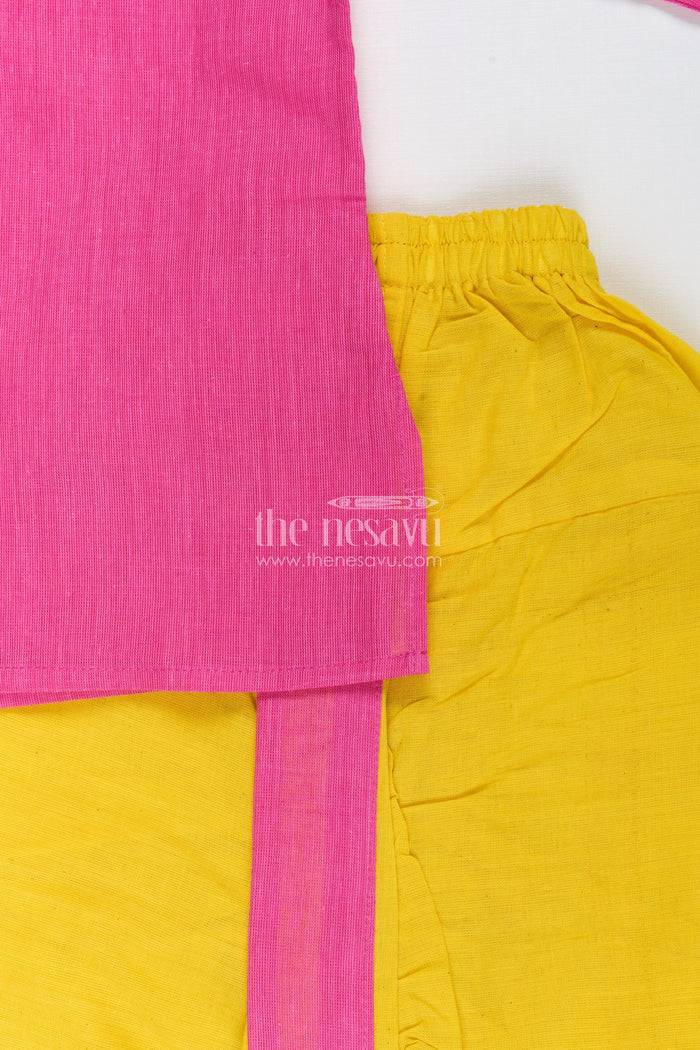 The Nesavu Boys Dothi Set Boys Cotton Dhoti Set for Temple Visits and Family Functions Nesavu Nesavu boys cotton dhoti kurta set temples pujas festive traditional dressing