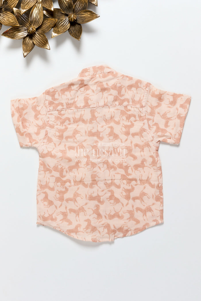 The Nesavu Boys Cotton Shirt Boys Soft Muslin Shirt for Everyday Comfort and Casual Style Nesavu Nesavu boys printed muslin cotton shirt everyday wear summer outings school casuals