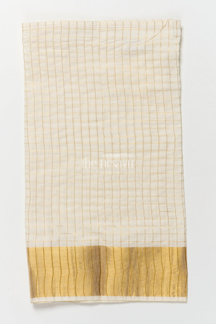 The Nesavu Boys Vesti Boys Vesti for Traditional Family Occasions and Rituals Nesavu Nesavu boys vesti checked pattern gold border pujas traditional events