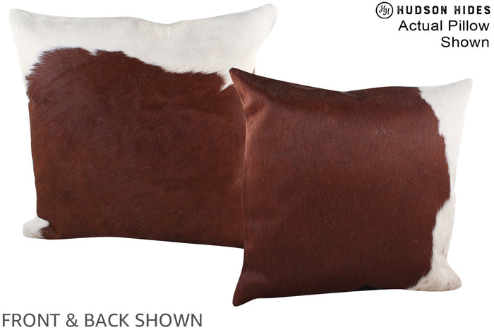Brown and White Cowhide Pillow #A14887