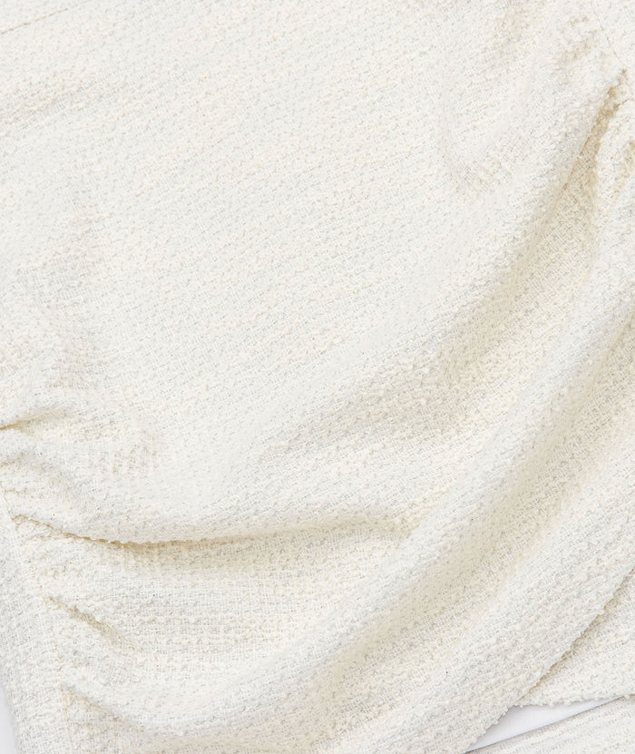By Debra Girls Sadie Cap Sleeve Ruched Dress Ivory Boucle Girls Special Dresses By Debra