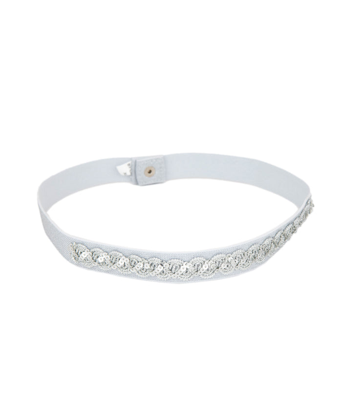 By Debra Girls Sequin Elastic Belt Accessories By Debra Silver Y/S (7/8)