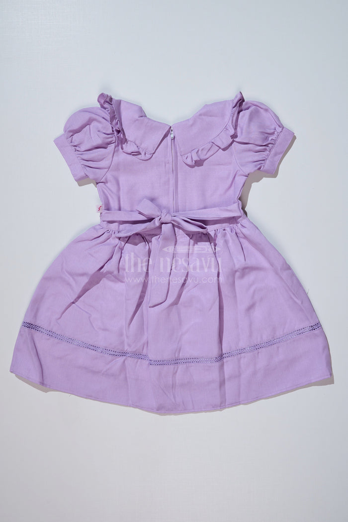 The Nesavu Girls Fancy Frock Casual Frock for Girls in Poly Blended Fabric with Embroidered Details Nesavu Casual Frock Girls Poly Blended Fabric Embroidered Details | The Nesavu