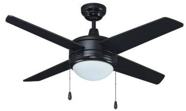 Ceiling Fan , 4x 50" Black Blades , Black