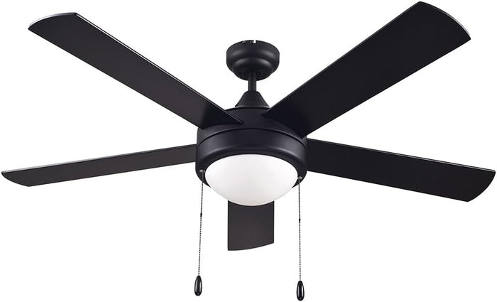 Ceiling Fan , 5 x 52" Wood Blades , Matte Black