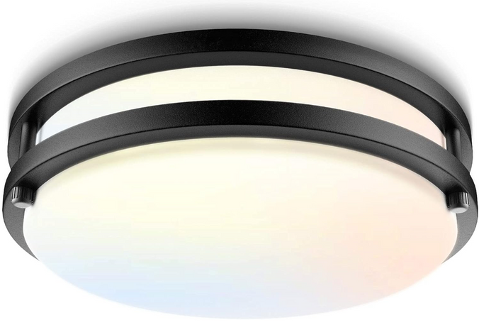 Ceiling Light , 12" , Flushmount , Thin , Matte Black