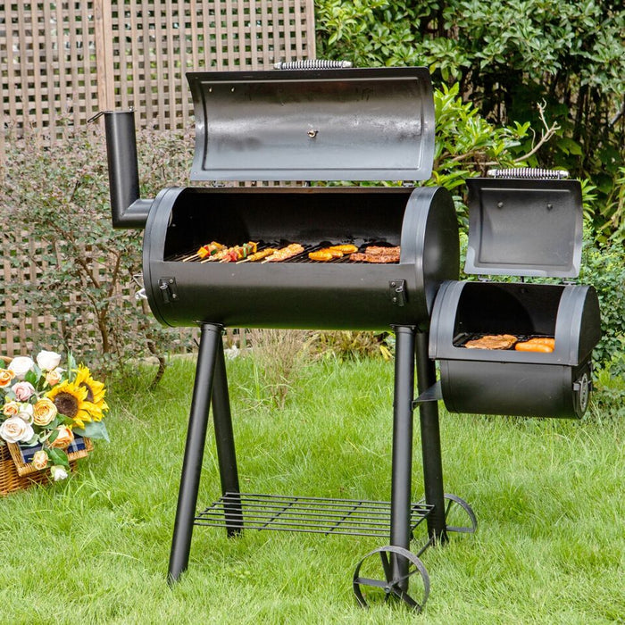 Charcoal Grill with Offset Smoker Combo