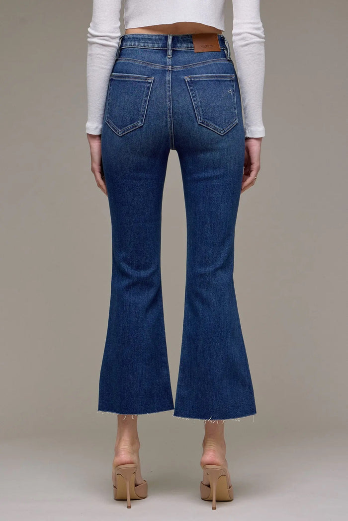 Clean Cropped Flare - Dark Blue