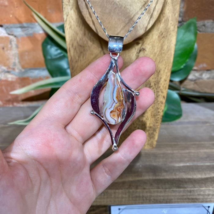 Crazy Lace Agate Pendant