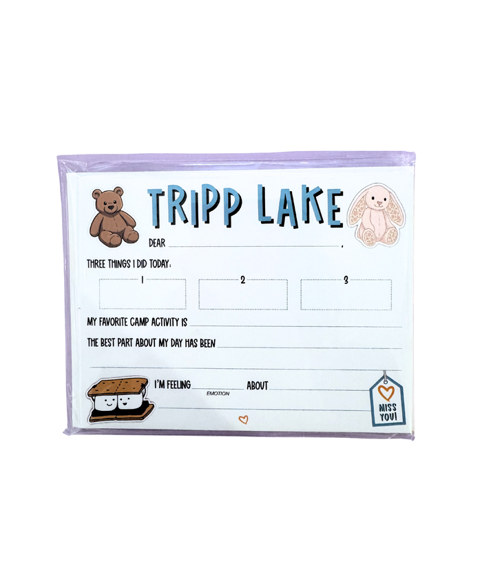 Don't Be Jelly Camp Name Fill In Notecards Pack of 8 Camp A Wink and a Nod Multi Tripp Lake