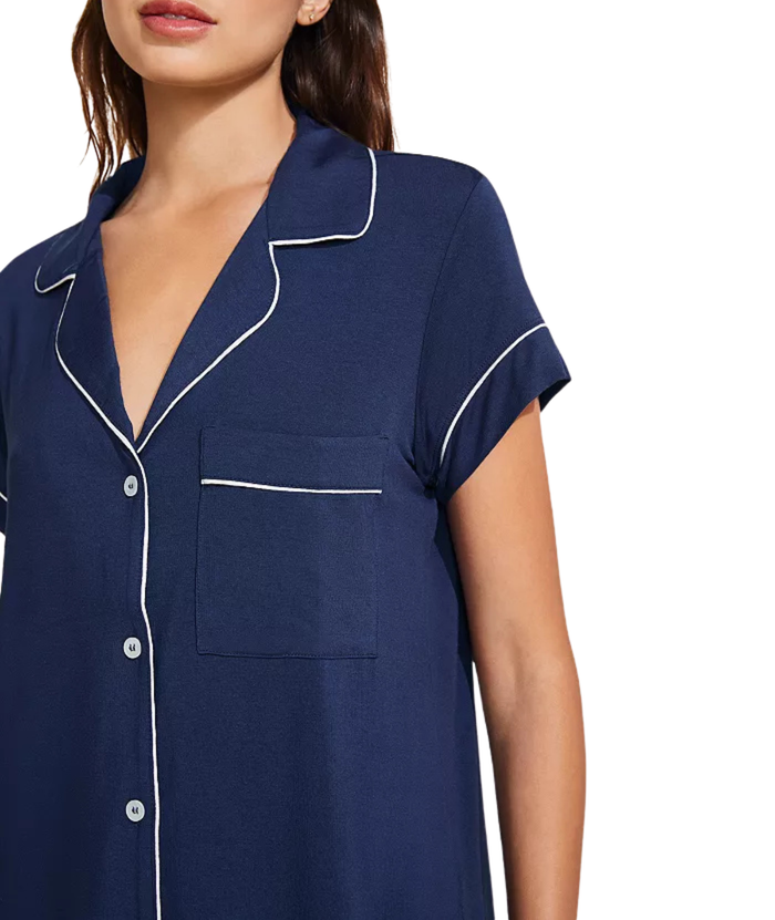 Eberjey Women Gisele Short Sleeve Crop PJ Set Navy/Ivory Accessories Eberjey