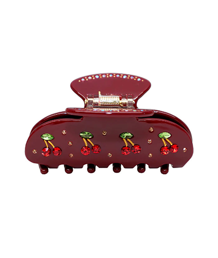 Emi Jay Sweetheart Clip in Bordeaux Cherry Pie Accessories Emi Jay Red