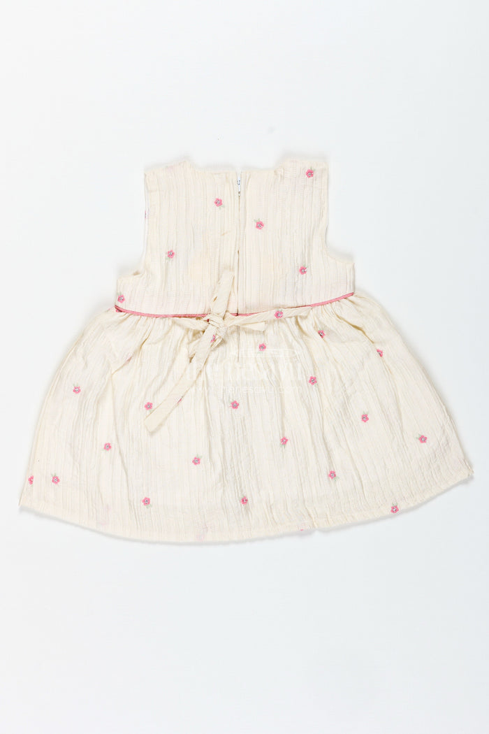 The Nesavu Baby Cotton Frocks Everyday Cotton Outfit Set for Baby Girls with Embroidery Nesavu Nesavu Soft Cotton Baby Girl Everyday Outfit Pink Shirt Embroidered Sleeveless Frock