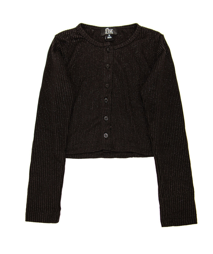 FBZ Girls Elsa Rib Sparkle Cardigan Distressed/seasonal girls FBZ Flowers By Zoe