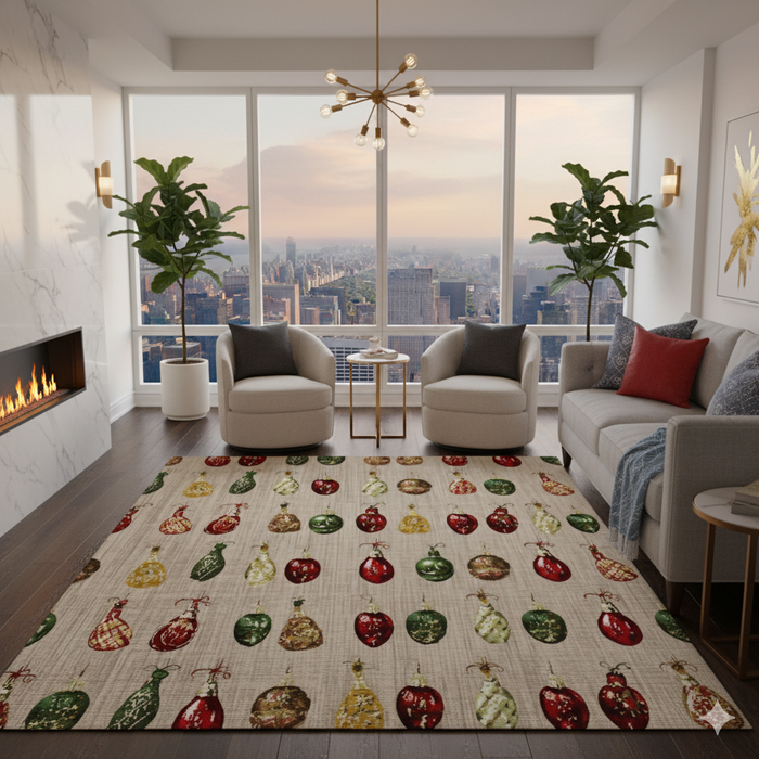 Festive Ornament Pattern Area Rug