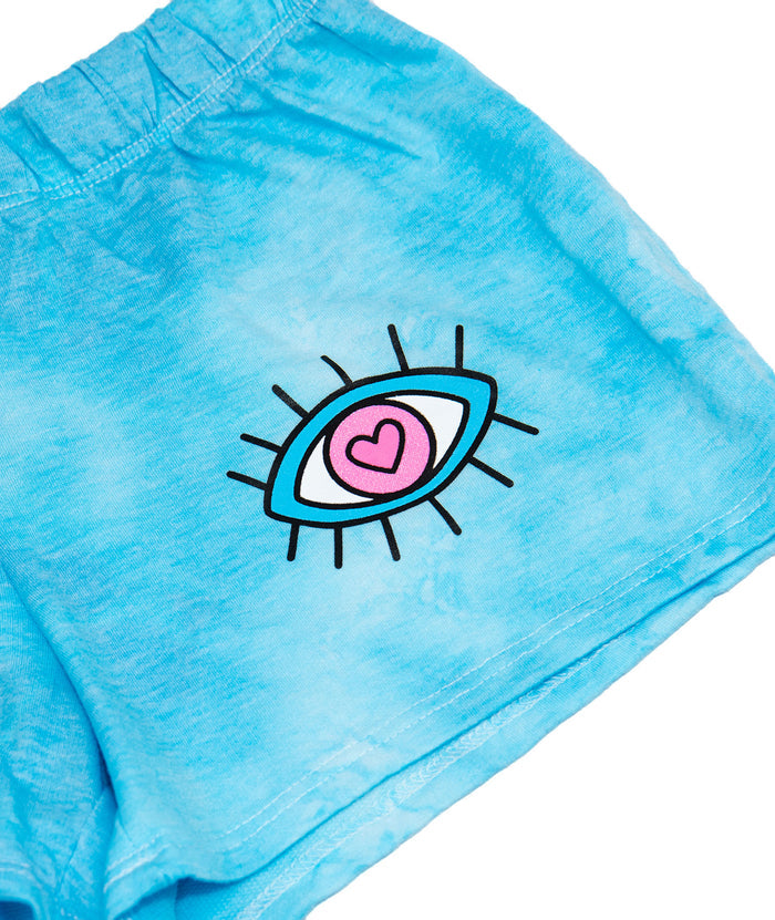 Firehouse Girls Evil Eye Aqua Cloud Fleece Shorts Girls Casual Bottoms Firehouse