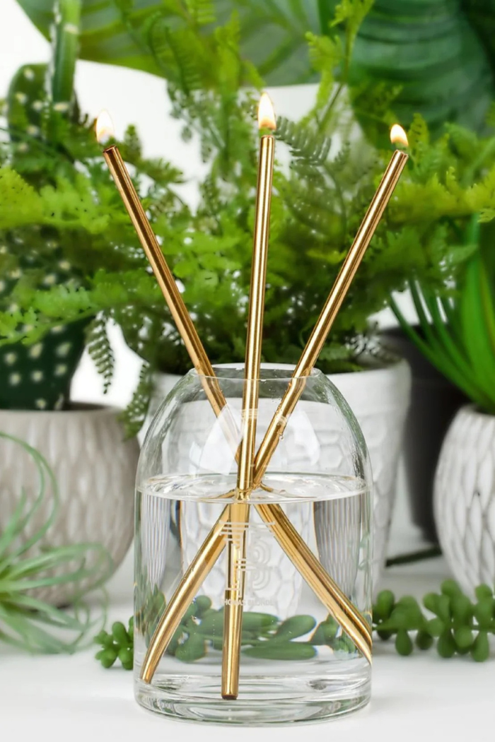 Forever Blonde Metal Candlestick and Oil