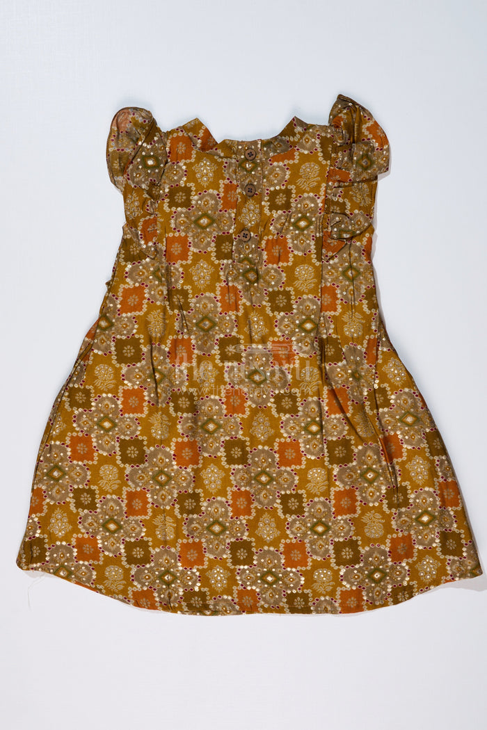 The Nesavu Girls Cotton Frock Girls Casual Frock in Muslin Silk with Elegant Bow and Pleated Design Nesavu Girls Casual Frock Muslin Silk Elegant Bow Pleated Design | The Nesavu