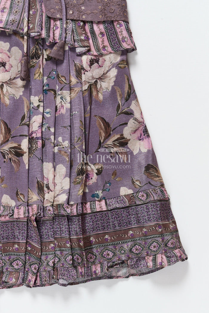 The Nesavu Girls Cotton Frock Girls Cotton Frock with Embroidery for Birthday Parties and Festive Gatherings Nesavu Nesavu girls cotton frock sequin thread embroidery perfect festive parties birthdays
