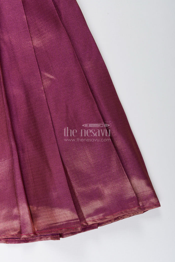 The Nesavu Girls Silk Gown Girls Silk Gown for Weddings and Traditional Occasions Nesavu Nesavu girls silk gown tissue fabric weddings receptions festive celebrations