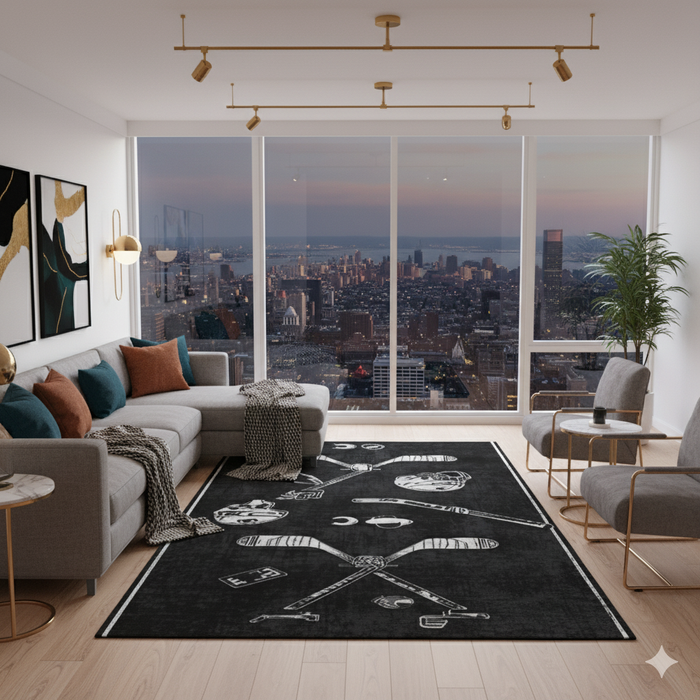 Hockey Gear Area Rug