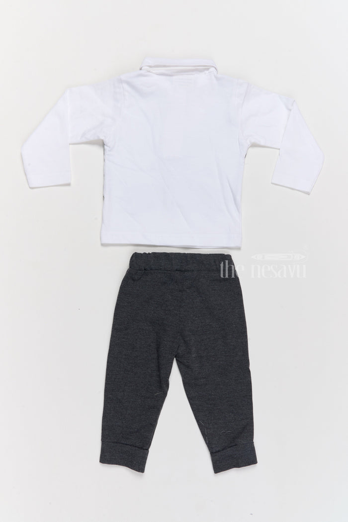 The Nesavu Baby Casual Sets Infant Winter Outfits Cotton Two-Piece Set with Striped Vest and Black Pants Nesavu Infant Winter Outfits Cotton Two-Piece Set Striped Vest Black Pants | The Nesavu