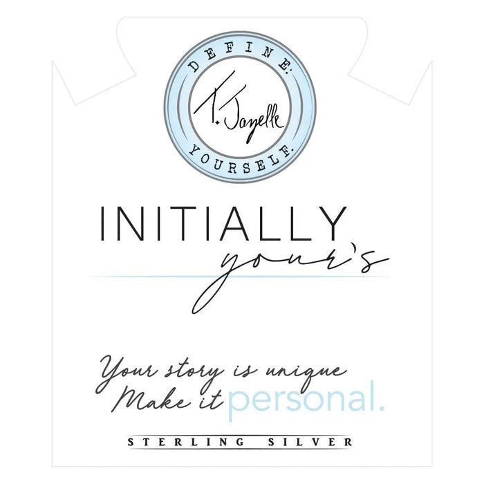 Initially Your's White Chalcedony Bracelet with Letter X Sterling Silver Charm
