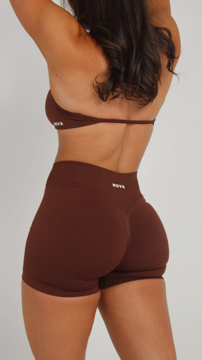 Invisible Scrunch Shorts - Dark Brown