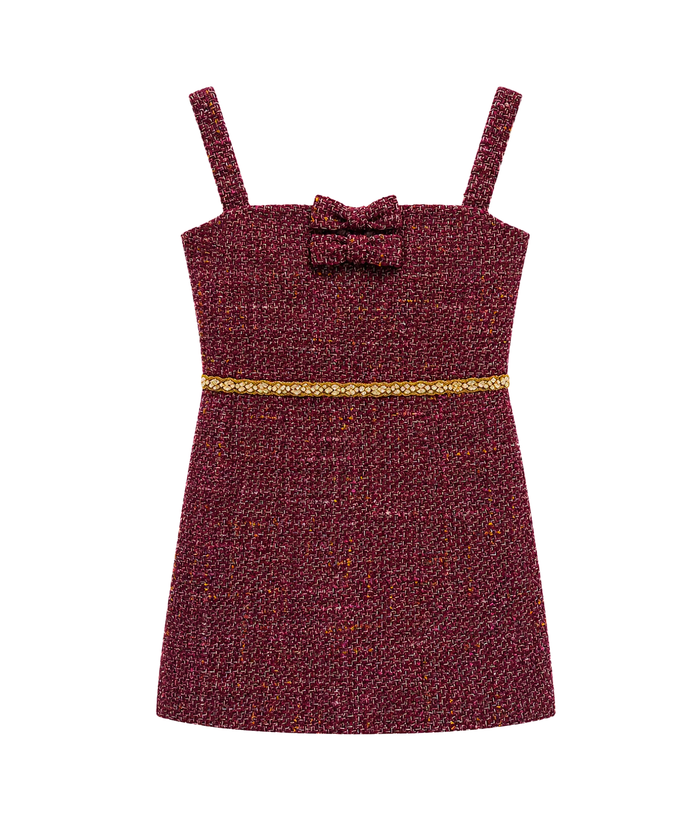 Katie J NYC Girls Agatha Sleeveless Boucle Mini Dress Girls Casual Dresses Katie J NYC Pink Y/S (7/8)