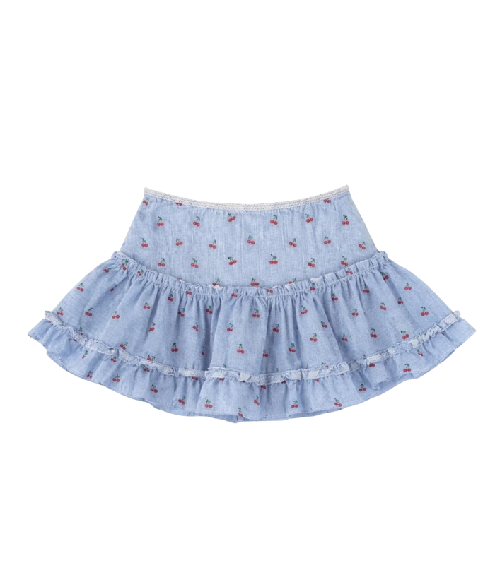 Katie J NYC Girls Cherry Seersucker Dixie Skirt Distressed/seasonal girls Katie J NYC