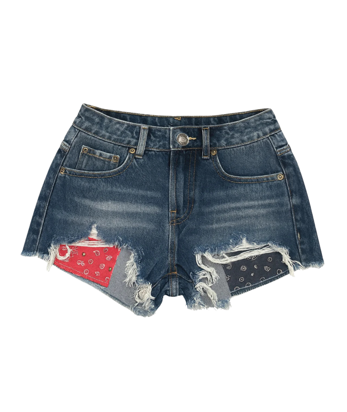 Katie J NYC Girls Malibu Classic Red Bandana Pocket Jean Shorts Girls Denim Katie J NYC