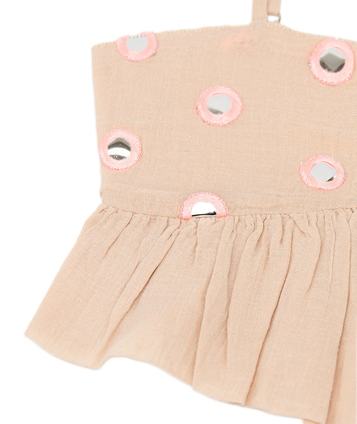 Katie J NYC Girls Meena Peach/Turquoise Top Distressed/seasonal girls Katie J NYC