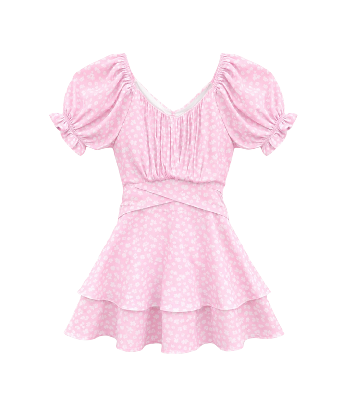 Katie J NYC Girls Pink Ditsy Floral Delilah Dress Distressed/seasonal girls Katie J NYC Floral Y/S (7/8)