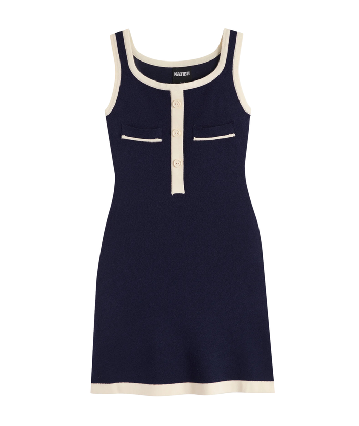 Katie J NYC Girls Whitney Dress Evening Blue/Cream Girls Special Dresses Katie J NYC
