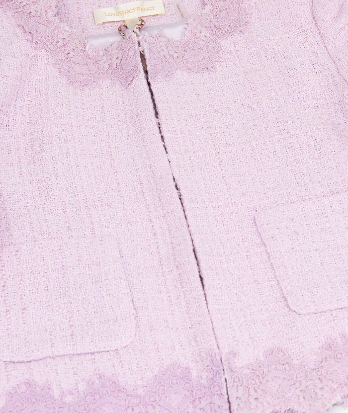 Love Shack Fancy Girls Erina Jacket Pink Girls Special Tops Love Shack Fancy
