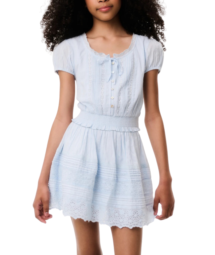 Love Shack Fancy Tween Shoreline Top Blue Finch Girls Casual Tops Love Shack Fancy