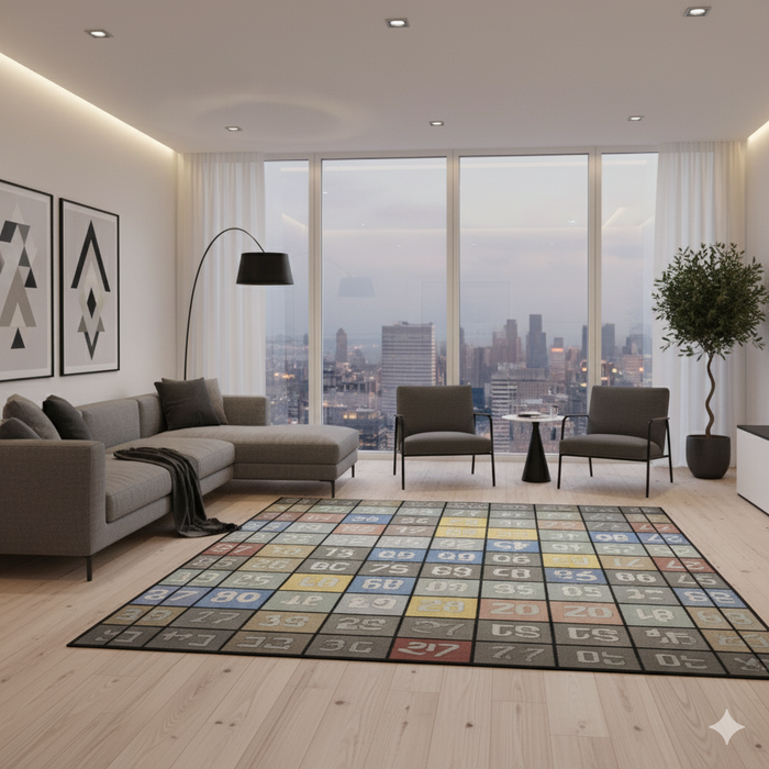 Math Grid Area Rug