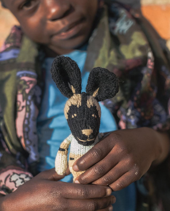 Mhumi - Wild Dog Hand Knitted Soft Toy